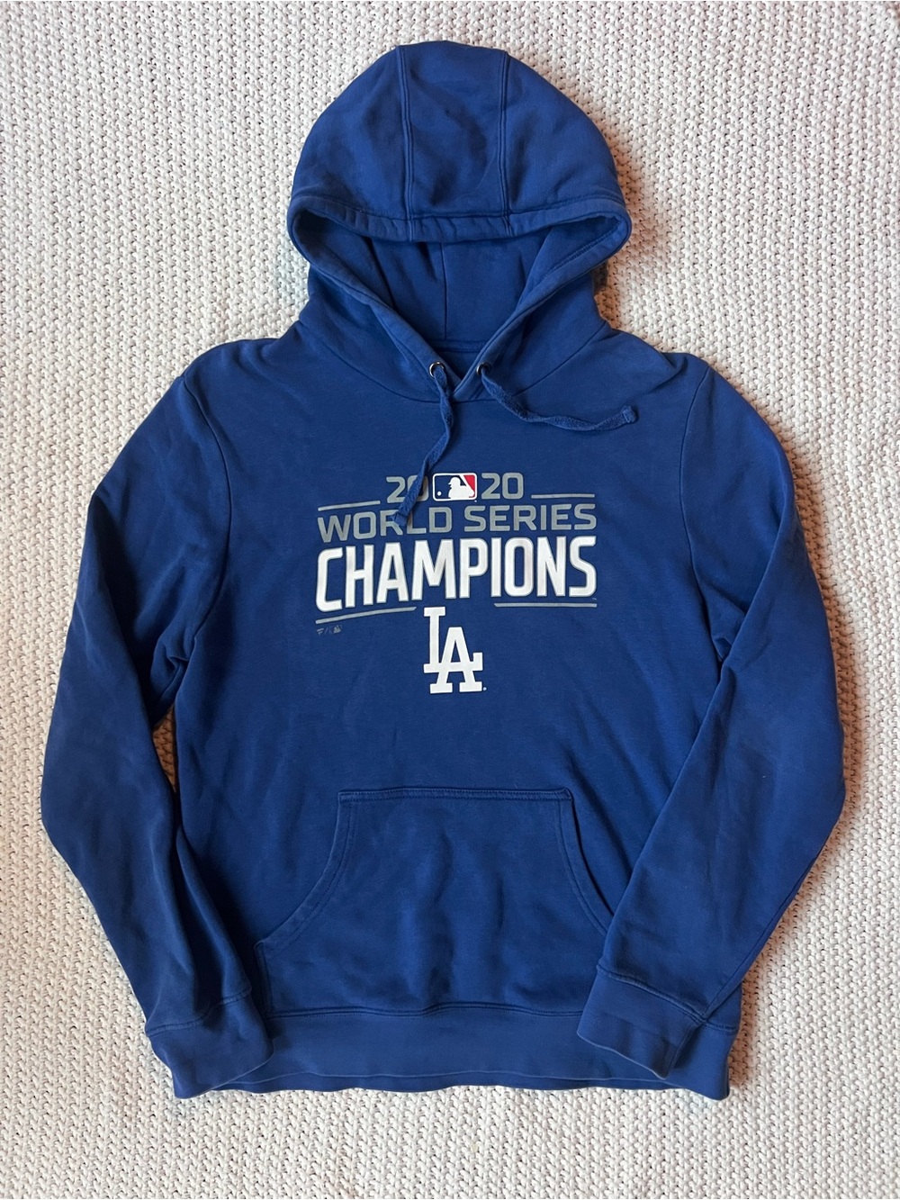 Dodgers 2020 Championship Hoodie LA Los Angeles Blue White Soft Comfy Size Large